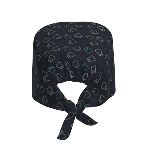 Image of Surgical Caps Men Women, Scrub Cap with Sweatband Adjustable | Tie Back Nurse Cap, Nursing Breathable Working Hat, Scrub Cap, Medical Hats