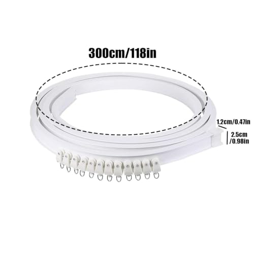 Rieles flexibles de montaje en techo para accesorios divisores de baño y hogar 6
