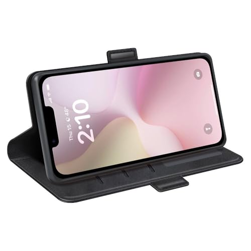 Image of Havilah for iPhone 16e Dual-Side Magnetic Buckle Horizontal Flip Faux Leather Phone Case iPhone 16e Case Cover(Black)
