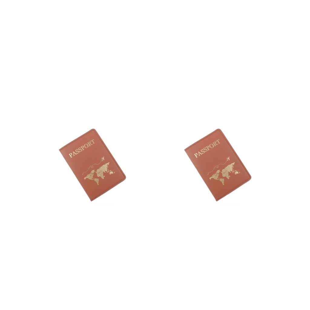 10 fundas protectoras para pasaportes de identificación de viaje, tarjetas de crédito, funda para pasaportes, color rosa, Juego de 2 (café), as description, como se muestra en la