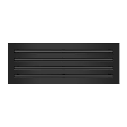 Image of BUILDMART - 22x8 Modern AC Vent Cover - Decorative Black Aluminum Air Vent - Standard Linear Slot Diffuser - Heating and Cooling Register Grille for Ceiling, Walls & Floors - Texas Buildmart
