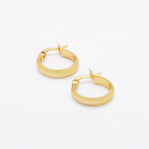 Image of Amazon Essentials 14K Gold or Sterling Silver Plated Polished Dome Hoop