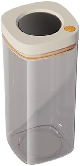 Press Type Vacuum Storage Containers Kitchen Storage Box Coffee Beans Grains Organizers Food Storage Container Rice Dispenser(Black,1800ML)