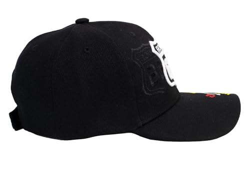 Image of TOP HEADWEAR Route 66 Embroidered Baseball Cap Americana Travel Hat | Mens Womens Historic Highway Inspired Style & Detailed Road Map Embroidery