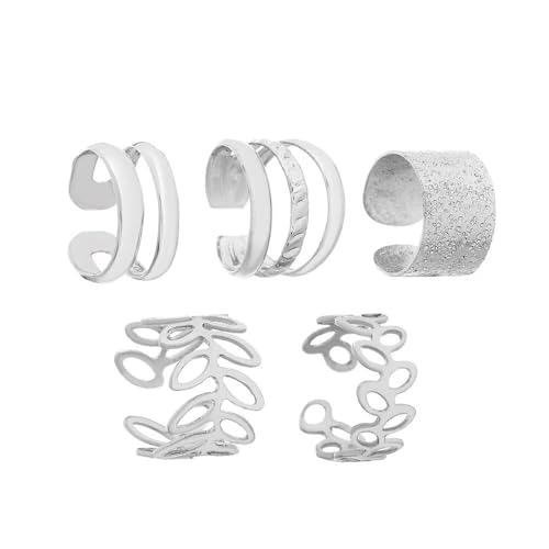 Set de 5 aretes clip para mujer sin perforar