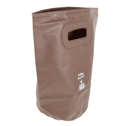 ifundom Cubo Plegable al Aire Jarra de Agua para Acampar Largo Viajar y Manejar Cuenca de Agua Plegable contenedor de Agua para Acampar de polivinilo Khaki