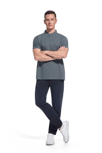 Men's Casual Easy Pants 28" Short Inseam Stretch Athletic Hiking Travel Pants Water Resistant Quick Dry2