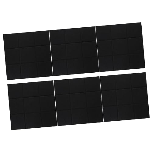 Paneles acústicos de pared negros de poliéster, juego de 6 piezas para decoración del hogar miniatura 1