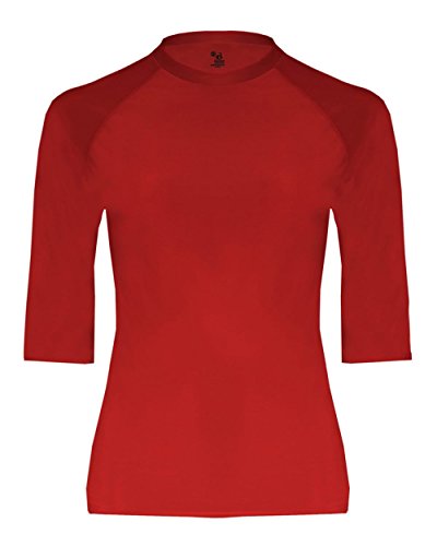 Badger Pro-Compression Half-Sleeve Crew M Red