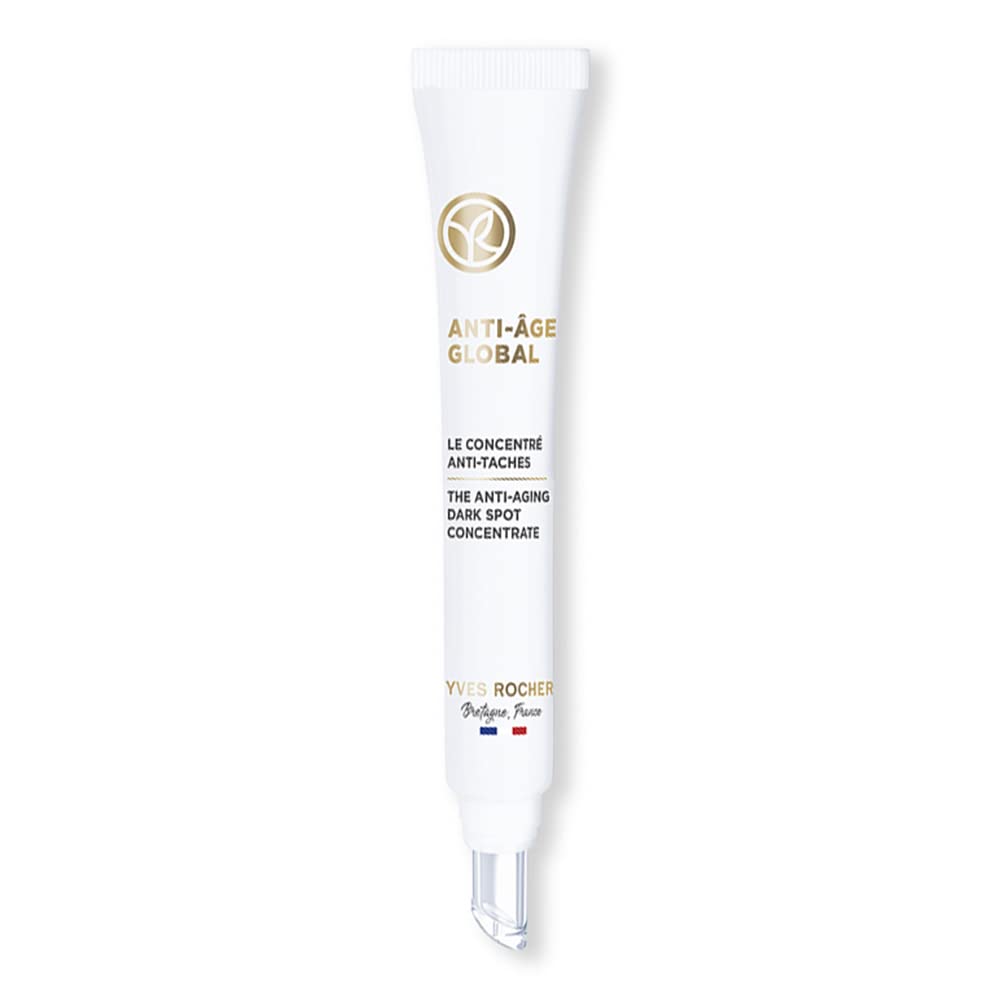 Yves Rocher Anti-age Global, macchie di pigmento, concentrate, ammorbidisce il pigmento e le macchie dell'età, lussuosa cura del viso per la pelle matura, 14 ml