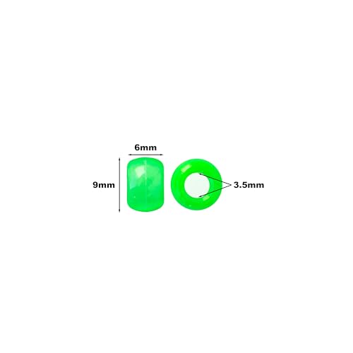 Image of The Beadery - 9x6mm Barrel Pony Bead, Lime - 900 Pieces - 750V060