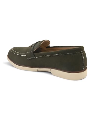 Image of STANPHORD Men Suede Formal Loafer Shoes | Round Toe Slip-On Moccasins | PU Leather Cushioned Anti-Slip | Office Party Business Casual Wear (TPSG 7086)
