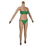 DTBBKSY Silikon Knie Länge Bodysuit E Cup Silikonbrüste Brustprothese Künstliche Brüste Bodysuit Für Transgender Crossdresser Cosplay, Yellow