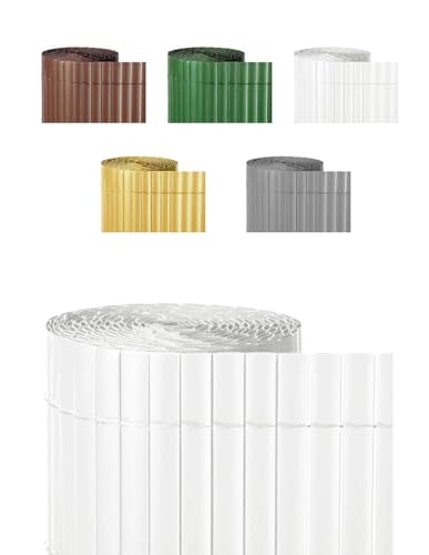 Jardin202 - Cañizo PVC Doble Cara 1400gr – Durabilidad y Privacidad con Bridas de Fijación Incluidas | 1x3m (Blanco)