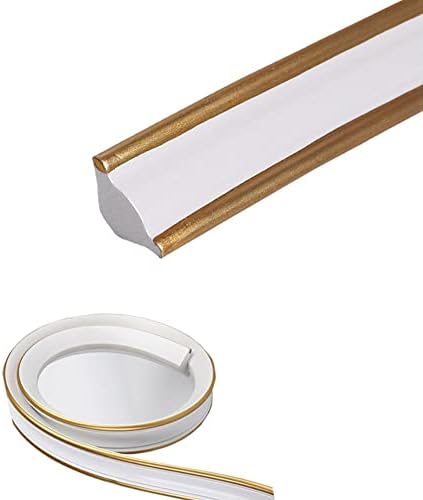 PVC Quadrant Trim,Skirting Board,Moulding Trim,Plastic Wall Corner Decoration Edging Strip Self Adhesive,Caulk Strip,Laminate Beading Anti-Mold Skirting Board,(3 Meters Long,27mm*20mm)