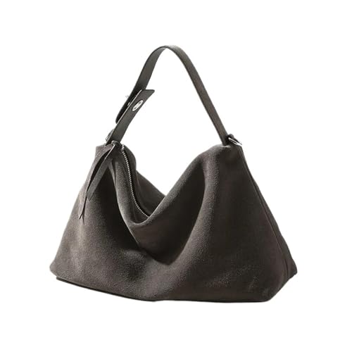 Sac en suède femme marron en cuir de vache mat élégant