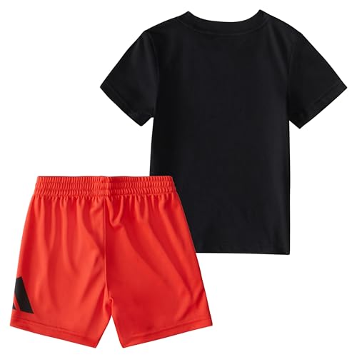 Image of adidas baby-boys Poly Tee Aop 3s Short Set(infant)