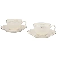 25cm 透明2枚+ホワイト2枚リボンガーランド ディナープレート(4枚セット) 25cm 透明2枚+ホワイト2枚リボンガーランド ディナープレート(4