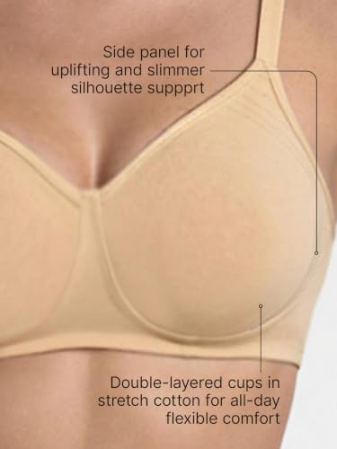Image of Enamor Innovations Fabcool Encircled Side Support Shaper, Non Padded, Wirefree, High Coverage, Women's Cotton Everyday Bra - A042 (Available in Plus Sizes)