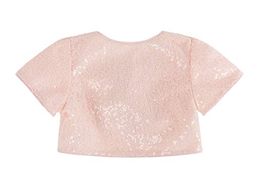 ekidsbridal Sequins Mesh Flower Girl Party Bolero Cape Dress Cover Up Shrug2