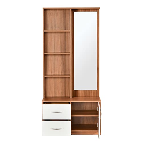 Image of MAMTA DECORATION Engineered Wood Dressing Table with Storage for Living Room Bedroom Wooden Vanity Tables (Teak Finish)
