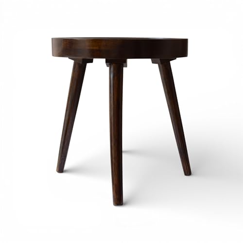 Image of THE URBAN STORE Side Table, End Table, Night Stand Wooden Walnut Color 14 inchx14 inchx14 inch Pack of One French Country Style Elegantly Hand Crafted for Home and Office Decor TUSTB11