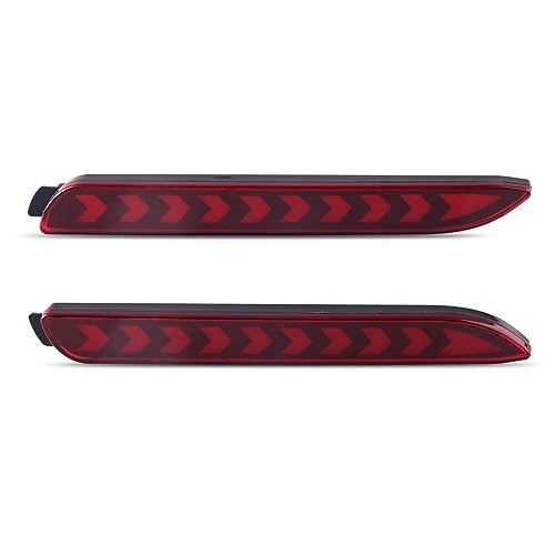 LED Rear Bumper Brake Tail Light Kit Dynamic Sequential Turn Signal Lamps for Toyota 2006-2014 Cmary,05-06 Wish,12-15 Innova,Lexus GX470 2003-2009