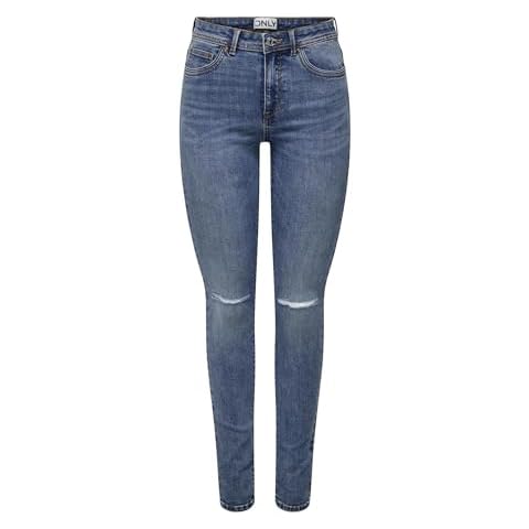 ONLY Women's Onlwauw Mid Waist Knee des PIM Jeans Cover