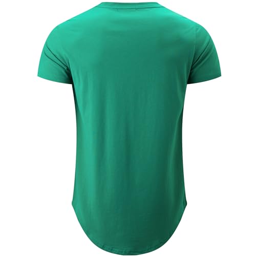 Image of KLIEGOU Men's 100% Cotton Longline T-Shirt, Pre-Shrunk Soft