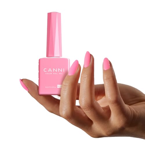 Image of CANNI Baby Pink Gel Nail Polish, 1Pcs Pink Gel Polish Color Nail Polish High Gloss Soak Off U V Nail Manicure Salon DIY