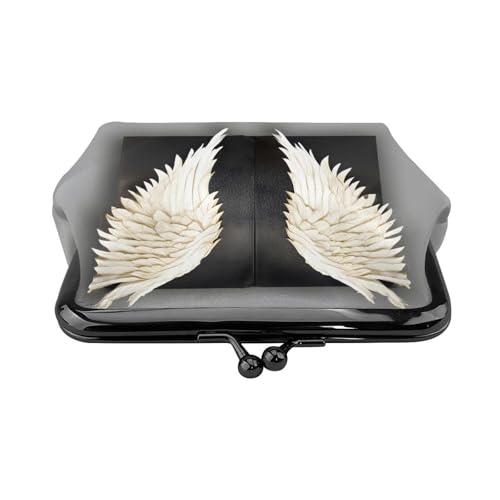 angel feathers small wallets woman,wallets for women,coin purse for women,small womens wallet,with zipper and kiss lock2