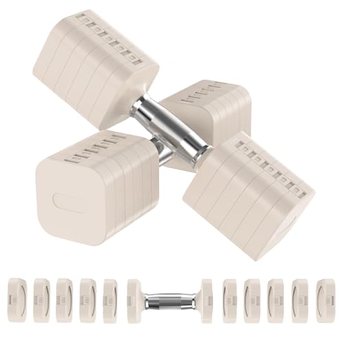 Image of Hezeyferg 22LB 26.4LB 30.8LB Adjustable Dumbbells Set, Adjustable Weight Dumbbells with Multiple Levels, Hand Weights Sets for Women /Men Home Gym Full Body Workout