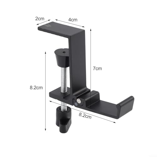 Gancho de Auriculares Plegable para Debajo del Escritorio, con Aleación de Aluminio, Soporte para Auriculares y Clip Organizador de Cables miniatura 2