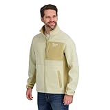 Reebok Mens Mock Neck Zip-Up Grid Polar Fleece Shell Jacket, Stucco, M