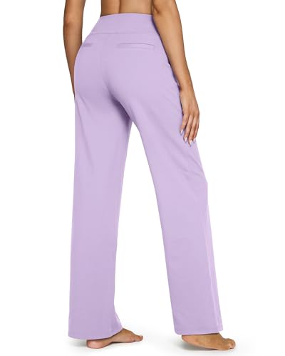 Image of G4Free EverGoing Yoga Pants Women Wide Leg Pants with Pockets High Waist Stretch Dress Casual Sweatpants Petite /Regular /Tall