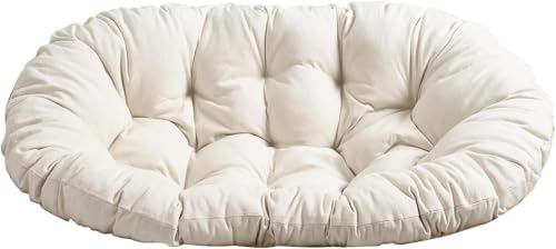 GZYLCH Double Papasan Cushion, Thick Comfortable Waterproof with Ties, Oversized Overstuffed Double Papasan Chair Cushion Only (White)