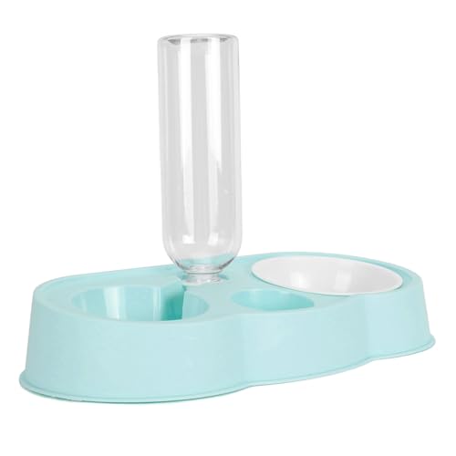 FILFEEL Set di Ciotole per Animali e Cibo con Dispenser Automatico per Gatti e Cani di Piccola Taglia - Ciotole Doppie Antiscivolo in Elegante Blu (BLUE)