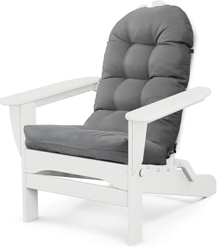 Adirondack Chair Cushion, Thick Indoor and Outdoor Rocking Chair Cushion with High Elasticity PP Cotton, Waterproof, Fade-Resistant, 44”x19”x4” (Dark Grey)