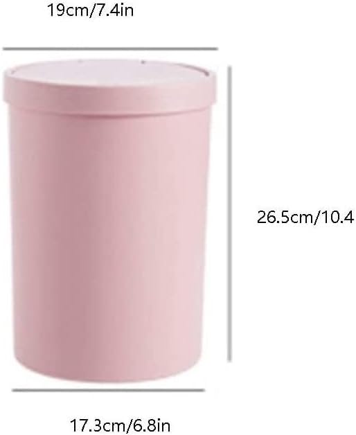 Garbage Cans Waste Bi with Spring Lid, Rubbish Bin with Touch Top Lid for Home Or Office Garbage, 2.1 Gallon(White) Basket