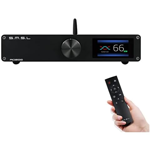 SMSL AO200 Digital Amplifier HIFI Bluetooth 5.0 AMP MA12070×2 Chip 150W×150W Power Amplifier XLR/RCA/BT Input 2 Channel HiFi Desktop Home Audio Amplifier with Infrared Remote Control Cover