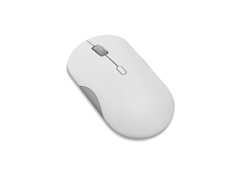 Image of Lenovo 350 Wireless Bluetooth Mouse, Silent Click, 3 Level DPI (1000, 1600, 2400), 36 Month Battery Life, 2 Device Pairing, Cloud Grey