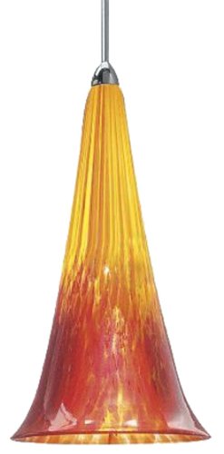 WAC Lighting G614YR QC Pendant Shade, Yellow Finish Passion Glass Color