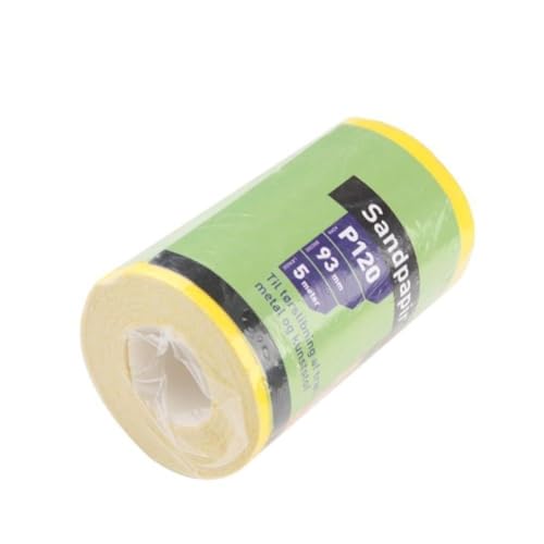 Rollo de papel de lija de óxido de aluminio amarillo de 5 m, grano 40-180, para lijado de carrocería, madera y metal, 9,3 cm x 5 m, herramienta abrasiva