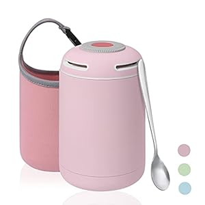 flintronic Voedselfles, 460 ml Vacuüm Geïsoleerde Voedselpot met Reinigingsborstel, Lepel en Fles Beschermende Zak…