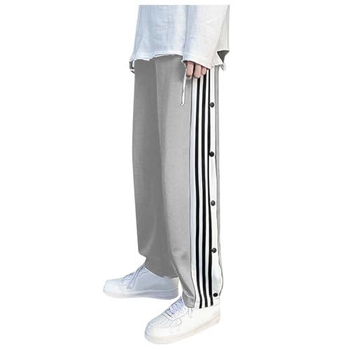 Eauptffy Schnellfickerhose Damen, Trainingshose Herren Lang, Reha Hose Herren Seitlich zu Öffnen, Jogginghose Herren Lang mit Knopfleiste Button Up, Postoperative Sporthose Freizeithose Sportswear