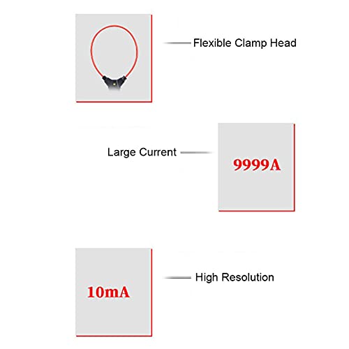 Oumefar Multifunktionales Flexibles Spulenklemmmessgerät Wechselstrom Leckstromklemmenmessgerät Strommesswerkzeug Durchgangstester LCD Display Wartungskit Elektrischer Tester