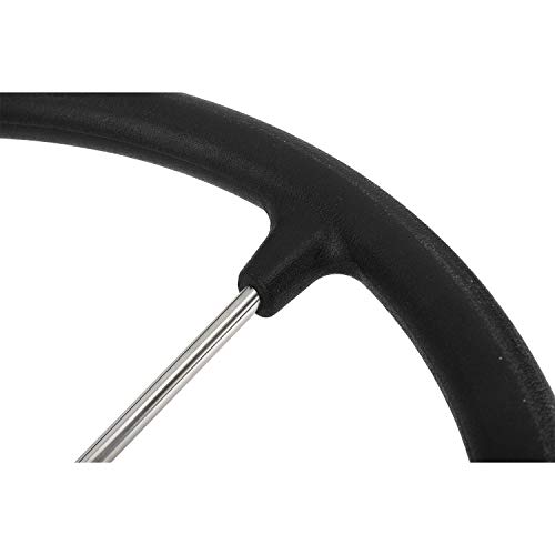 Yaegarden 11 Inch 5 Spoke Boat Steering Wheel, Stainless Marine Wheel with Black Foam Grip