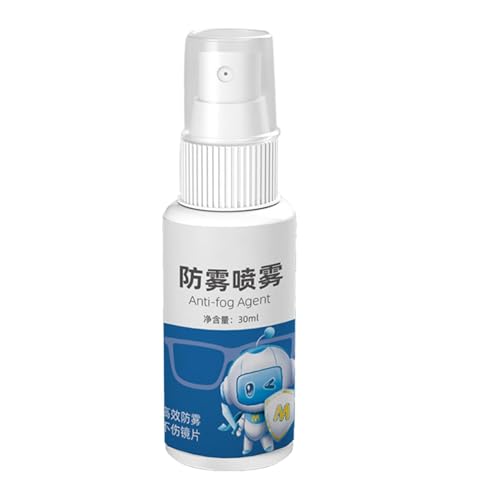 Tapón antiniebla, desempañador de gafas, spray antivaho | Resistente a la niebla y prevención, solución limpiadora en spray para gafas de 30 ml con fórmula para gafas de natación