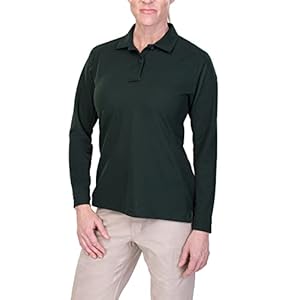 Vertx Womens Tactical Polo Shirt, Long Sleeve T-Shirt, Breathable, Moisture-Wicking, Outdoor Performance Tactical Clothing for Active Missions, Police, Security, Relaxed Fit, Spruce Green, Medium