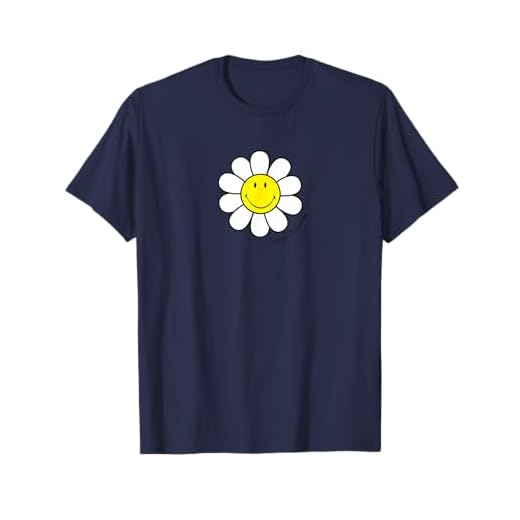 Smiley Originals Happy Face Daisy Flower T-Shirt